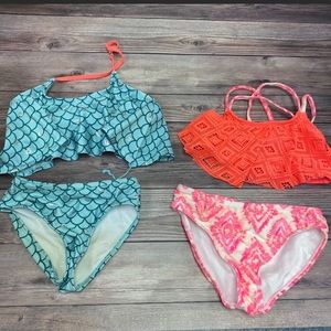 Set of 2 size 6 girls 2 piece bathing suits